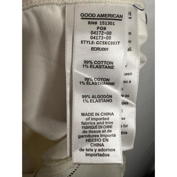 Good American Good Curve Skinny Crop High Rise White Jeans NWT Women’s Size 20 - Picture 6 of 8